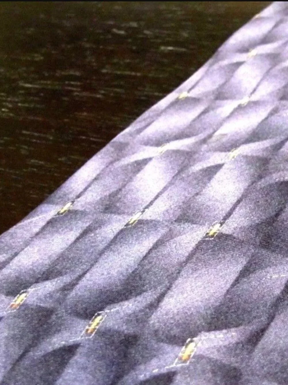 Gianfranco Ruffini Men's Silk Tie Gray Abstract Geometric Ochre Details